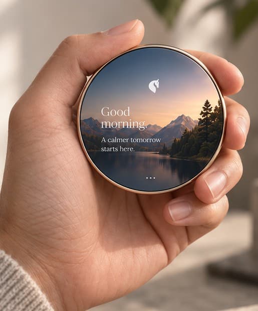 The Aresto AI Wallet held in one hand